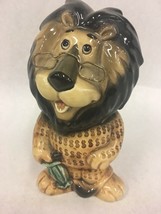 Vintage Lefton Hubert the Lion Bank with Glasses Harris Bank Chicago H13384 - £18.95 GBP