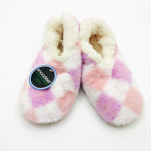 Snoozies Women&#39;s Soft Fuzzy Light  Pink, Purple White  Slippers Medium 7/8 - £10.04 GBP