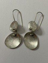 Vintage Sterling Silver Modernist Dangle Earrings Pierced - $32.71