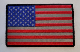 Reflective American USA Flag Iron on Sew on Patch (5.0 X 3.0 Inch USF1) - £8.11 GBP