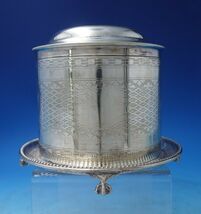 H.A. English Silverplate Biscuit Box Bun Warmer Pierced Engraved (#6002) - $305.91