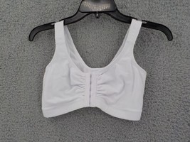 QT INTIMATES FRONT CLOSE WIREFREE TSHIRT BRA SZ 32 WHITE COMFORT WIDE ST... - $9.99