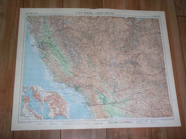 1957 Vintage Map Of California Los Angeles San Francisco / Scale 1:2,500,000 - £29.49 GBP