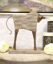 Faux Driftwood Charging Bull Totem Tiki Wildlife Desktop Decorative Resi... - $41.00