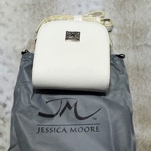 Jessica Moore White and Silver Vegan Leather Exquisite Collection Crossb... - $40.85