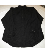 Mens Forest &amp; Hue Long Sleeve Button Front shirt S small casual black NWOT - £16.50 GBP