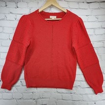 Knox Rose Sweater Womens Sz L Large Red Pull Over Open Weave  - £12.65 GBP