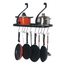 Pot And Pan Rack Holder Hanging Kitchen Organizer Wall Mount 24&quot;x10&quot; 10 HOOKS - £14.31 GBP