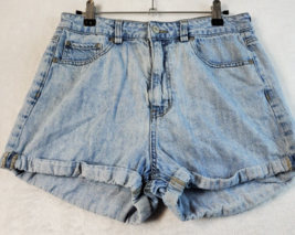 Dickies Shorts Women Size 27 Blue Denim 100% Cotton Pocket Flat Front Be... - £11.85 GBP