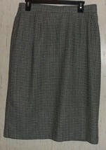 Excellent Womens Sag Harbor Black &amp; White Check Lined Wool Blend Skirt Size 16 - £20.20 GBP