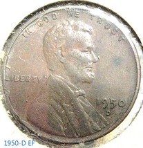Lincoln Wheat Penny 1950 -D EF  - $2.25