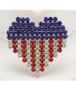 USA flag crystal heart pin - €8,59 EUR