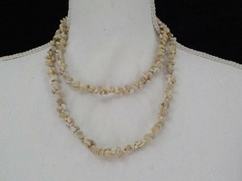 Womens Mini Sea Shell Lei Necklace Polished 39 Inch Beach Wedding Natural Look - £11.18 GBP