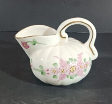 Weisley China 1920&#39;s Hand Painted Pink Flowers Creamer Pitcher Vintage 3.25&quot; - £18.94 GBP