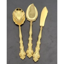 Oneida Community GOLD BEETHOVEN Set 3 Butter Knife &amp;Sugar &amp; Jelly Spoon ... - £29.28 GBP