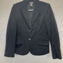 Rafaella Corduroy Blazer Jacket Womens Petite Long Sleeve Black Size 8P - $22.00