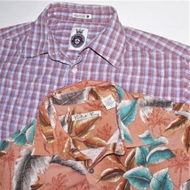 Men&#39;s Summer / Hawaiian Shirt Lot Of 2 ~ Sz L / Large ~ Batik Bay &amp; Southbridge - £14.85 GBP