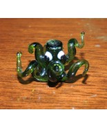 Art Glass Octopus green 1.25&quot; unmarked Italian Murano style delicate min... - £9.90 GBP