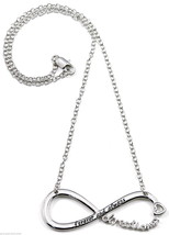 Directioner Necklace New Heart Style 18 Inch 3mm Infinity With Enamel Lettering - £10.49 GBP