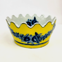 Vintage JUWC United Wilson Chinese Porcelain Monteith Bowl Yellow Blue Floral - £82.95 GBP
