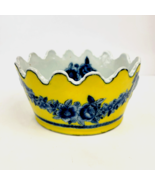 Vintage JUWC United Wilson Chinese Porcelain Monteith Bowl Yellow Blue F... - £78.34 GBP