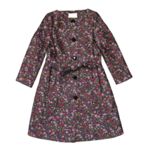 NWT Kate Spade Boho Floral Jacquard Coat in Black Belted 0 $548 - $170.00