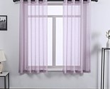 Donren Luxury Textured Sheer Window Panel Curtains Grommet Top, Lavender... - £29.66 GBP