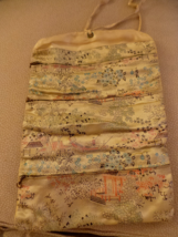 Vintage Asian Silk Travel Folding Jewelry Storage Bag Zippered Compartments VG+ - £27.17 GBP