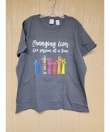 Port &amp; Company Womens T-Shirt sz 3XL Asphalt Gray Changing Lives - £14.45 GBP