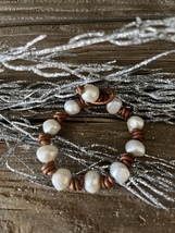 “Pearly Girl” Baroque Pearl And Leather Bracelet Made In The USA Free Shipping - £28.77 GBP