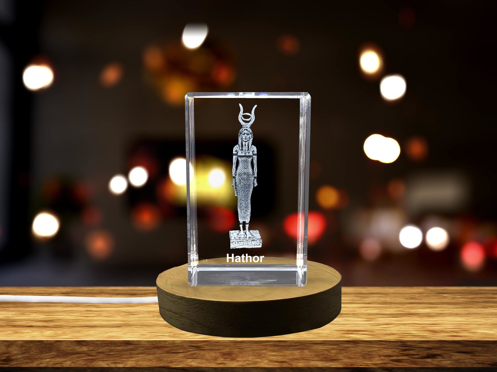 LED Base included | Hathor - Ancient Egyptian Goddess of Love, Beauty, and Music