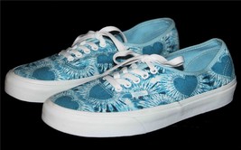 VANS Authentic Tie Dye Teal Blue Hearts Canvas Shoes Wm&#39;s 9.5 NWT - $59.99