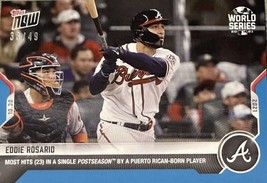 2021 Topps Now® 33/49 Eddie Rosario Card #1025 Most Hits 23 World Series Braves* - £21.92 GBP