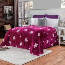 Stars Teens Kids Girls Light Blanket Flannel Very Softy And Warm Queen Size - £42.45 GBP