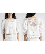 Farm Rio White Guipure Short Sleeve Blouse Women’s Sz XXS, NWT! - €119,80 EUR