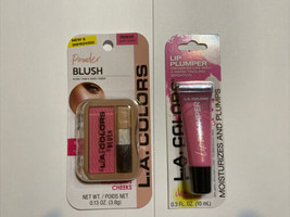 L.A. Colors Powder Blush CBSB341 *SWEET CHEEKS* + Lip Plumper  CBLG344 I... - £9.80 GBP