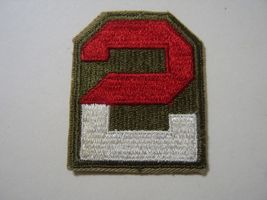 2nd ARMY PATCH KHAKI BACKGROUND WW2 ERA :KY21-1 - $5.43
