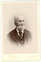 Circa 1890&#39;S Cabinet Card Handsome Elderly Man Beard Philback Biddeford, Me - £9.58 GBP