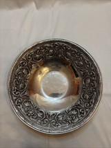 Wilton Armetale Pewter William Mary Large Round Serving Bowl 12.5”x 3.25” Floral - $24.70