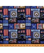 Cotton American Navy USA Military Prints Blue Fabric Print by the Yard D... - $13.95