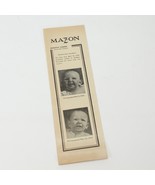 Mazon Soap Ad for Infantile Eczema 1935 Belzema in UK - $10.77