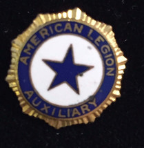 Antique 1920s Gold Blue White Enamel American Legion Auxiliary Lapel Scatter Pin - £23.59 GBP