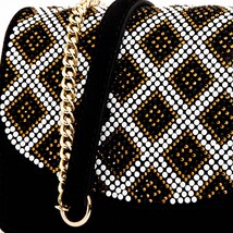 The Nampula Black Glitter Suede Leather Handbag image 4