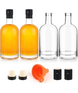 4 Pack 25Oz Clear Glass Bottles With Cork Lids And Pvc Shrink, Beverages - $41.98