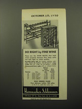 1950 Hammacher Schlemmer Wine Racks Ad - Do right by fine wine - £14.62 GBP