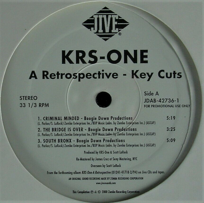 Primary image for KRS-ONE "A RETROSPECTIVE - KEY CUTS" 2000 VINYL 12" PROMO SAMPLER *SEALED*