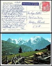 1971 SWITZERLAND Air Mail Postcard - Lauterbrunnen to Golden, Colorado USA N8 - £2.36 GBP