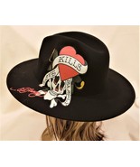 Ed Hardy Fedora Hat &quot;Love Kills Slowly&quot; One Size Black Cashmere - $89.00