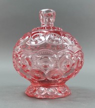 LE Smith Moon &amp; Stars Pink Compote Lidded Compote Candy Dish With Lid - £291.83 GBP