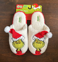 Grinch Santa Hat Womens Slippers Sz 5/6 Christmas Gift Holiday New - £19.60 GBP